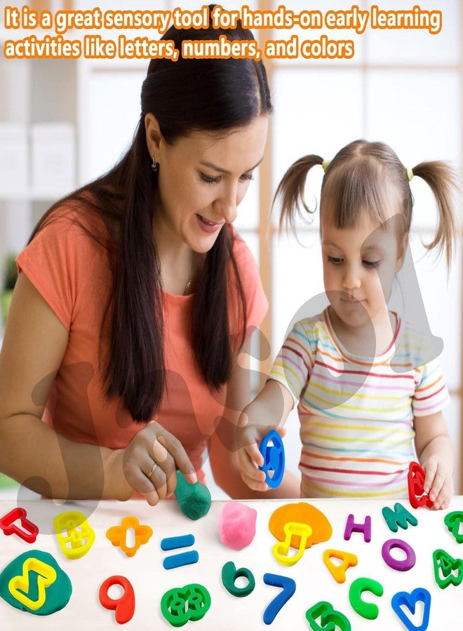 Jasol Play Dough Clay Tool Set with Alphabet, Number Cutters, 40 Pieces, Learning Letters and Numbers - Image 2
